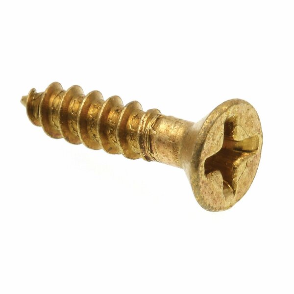 Prime-Line Wood Screws, Flat Head, Phillips Drive, #6 X 5/8 in., Solid Brass, 25PK 9034558